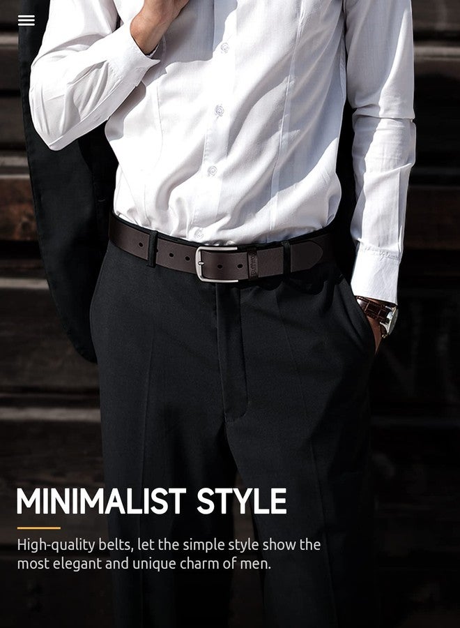 Buffway Mens Belt Full Grain Genuine Leather Belts for Men Casual Jeans or Dress with Gift Box 1 3/8" Wide - Image 2