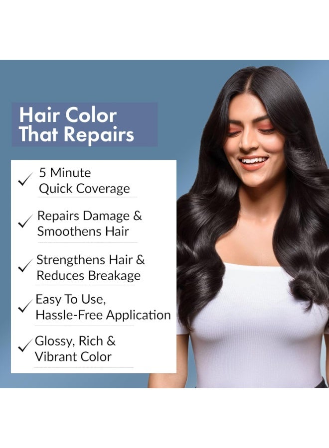 ثريفيكو شامبو تلوين الشعر من ثرايف كو، بني داكن | شامبو صبغة شعر فورية في 5 دقائق | تغطية كاملة للشعر الرمادي | خالٍ من الأمونيا، يدوم طويلاً | لمسة نهائية لامعة مع هيابلكس™ | للرجال والنساء | عبوة من 4 × 20 مل (80 مل) - Image 3