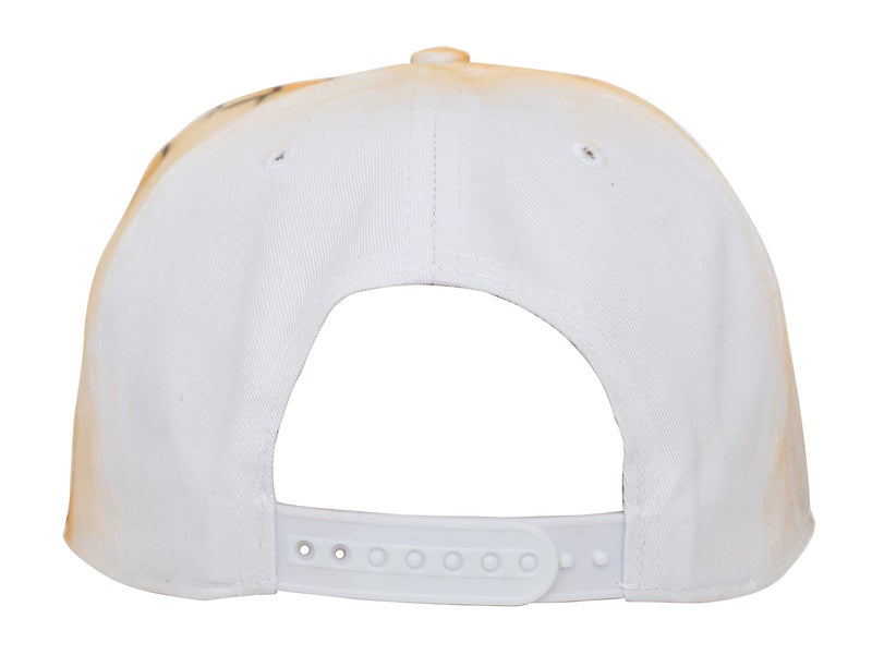FabSeasons White Cotton Hand Painted Casual Snapback Hat, Hiphop Caps and Flat Cap & Hat - Image 3