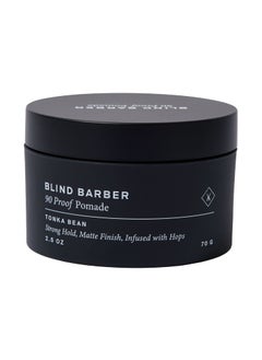 Blind Barber Blind Barber 90 Proof Hair Pomade for Men - Strong Hold, Natural Finish - Water-Based, Matte Pomade for Men with Hops & Tonka Bean - Free of Greasy Oils, Easy to Use - (2.5 Oz) 