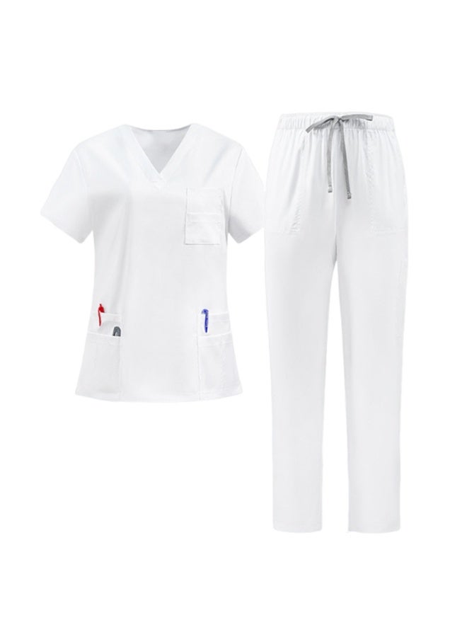 NIBEMINENT Classic  Nurse Scrubs Set Nurse Accessories Medical Uniform Surgical Dental Clinical Top Pants Lab Workwear Clothes - Image 1