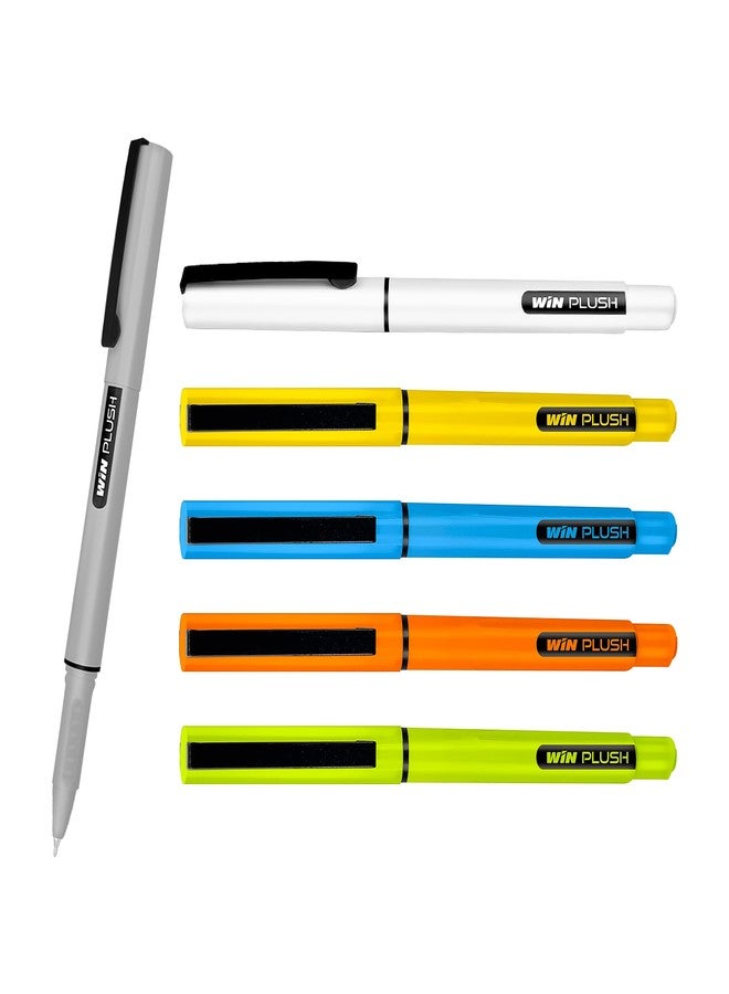 WIN Plush Ball | 20 (10 Blue Ink & 10 Black Ink) | Bright Body Colours | 0.7 mm Tip | Pen for Writing | Office Stationery - Image 1