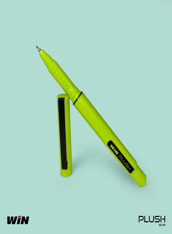 WIN Plush Ball | 20 (10 Blue Ink & 10 Black Ink) | Bright Body Colours | 0.7 mm Tip | Pen for Writing | Office Stationery - Image 5