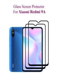 ماركة غير محددة عبوتان من واقي الشاشة الزجاجي المقوى لهاتف Xiaomi Redmi 9A باللون الأسود 