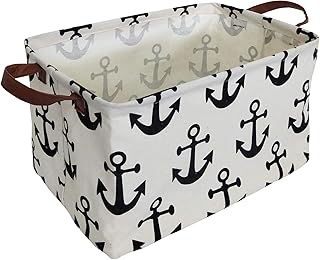 CLOCOR Rectangular Storage Basket,Collapsible Cute Pattern Storage Bin,Waterproof Coating Storage Box with Handles for - Image 1