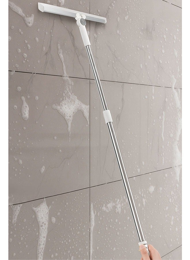 Large Household Magic Broom, Easy-To-Clean Rubber Broom, 180° Rotating Hair Cleaner, Glass Cleaner, Stainless Steel Telescopic Rod, Suitable For Cleaning Oil, Dust, Hair, Liquid, Paper Scraps, Sand And Stone  - Image 1