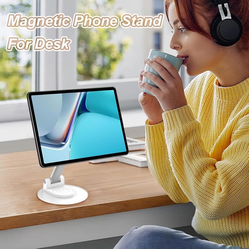 Genérico Magnetic Phone Stand, Phone Holder for Desk - Mobile Stand with Non-Slip Base, Magnetic for Metal Table for Reader, Tablet, Celu - Image 2