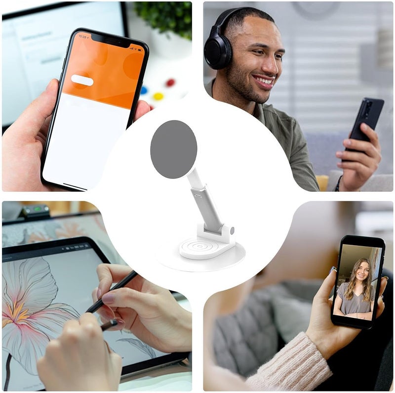 Genérico Magnetic Phone Stand, Phone Holder for Desk - Mobile Stand with Non-Slip Base, Magnetic for Metal Table for Reader, Tablet, Celu - Image 4