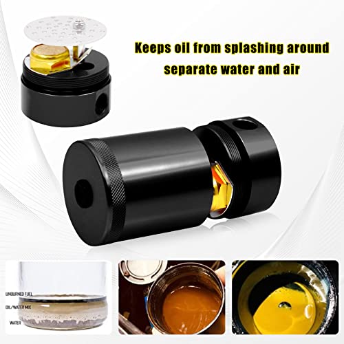 RULLINE Baffled Oil Catch Can Kit Oil Separator Reservoir Tank Compatible wtih 2016-2022 Chevy Camaro SS with 2 Port Black Oil Separator（Black） - Image 4