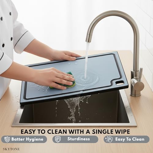 SKYTONE Chopping Board, Odour-Free, Eco-Friendly, Bacteria Resistant PP Chopping Board|Knife-Friendly, Heat Resistant|Cutting Board for Vegetables, Fruits Cutter, Meat Chopping(Size:- 35 * 25 CM) - Image 2
