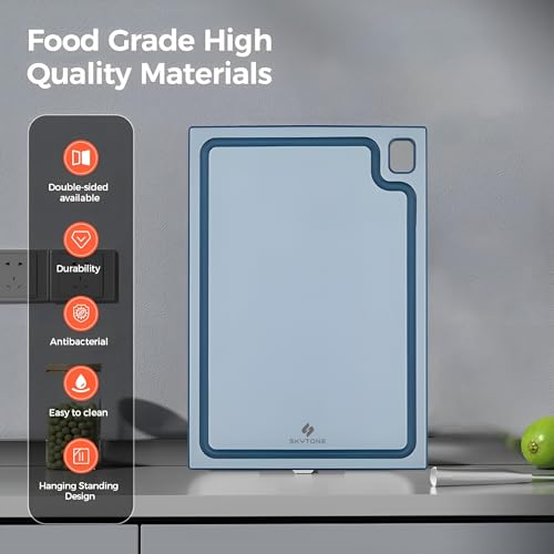 SKYTONE Chopping Board, Odour-Free, Eco-Friendly, Bacteria Resistant PP Chopping Board|Knife-Friendly, Heat Resistant|Cutting Board for Vegetables, Fruits Cutter, Meat Chopping(Size:- 35 * 25 CM) - Image 4