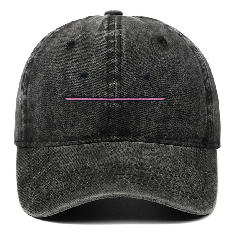 Borderless Pokemon Duckbill Cap Embroidered Baseball Cap Pet Fairy Cartoon Duck Tongue Cap Kawaii Mens Sunshade Cap Black 