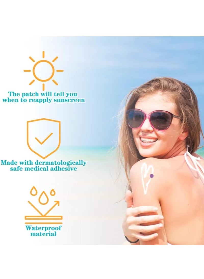 Elaimei - 48Pcs Sunscreen Detection Patch Sunny Patch UV Detection Stickers for Preventing Sunburn for Kids and Adults Natural Waterproof Patches Changes Color When Time to Reapply Your Sunscreen - Image 1