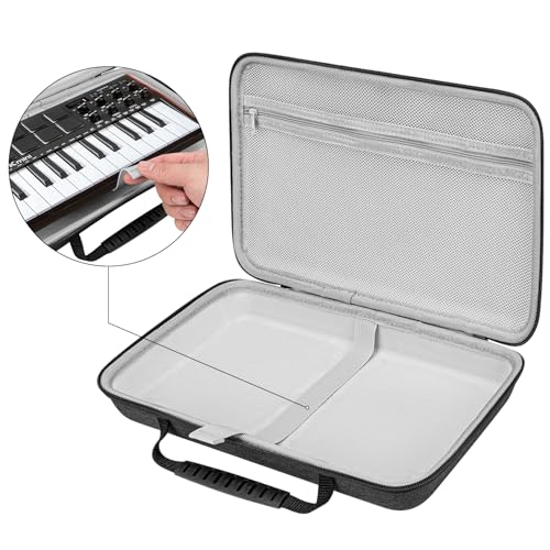Geekria Hardshell Case Compatible with Akai Professional MPK Mini MK3 25Key UltraPortable USB MIDI Drum Pad and Keyboard Controller Protective Cover Dark Grey - Image 3