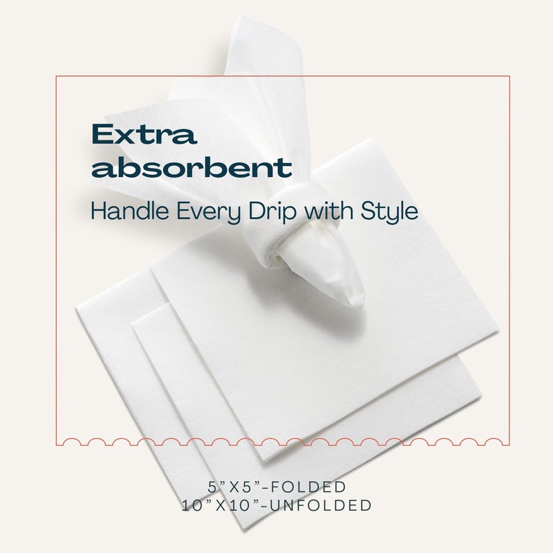 LINTEXT 200 Linen-Feel Dessert And Beverage Napkins - Disposable Cloth-Like Cocktail Paper Napkins, Made In USA - Soft and Absorbent For Bar, Restaurant, CafÃ©, Wedding, Parties (200-Pack) - Image 3