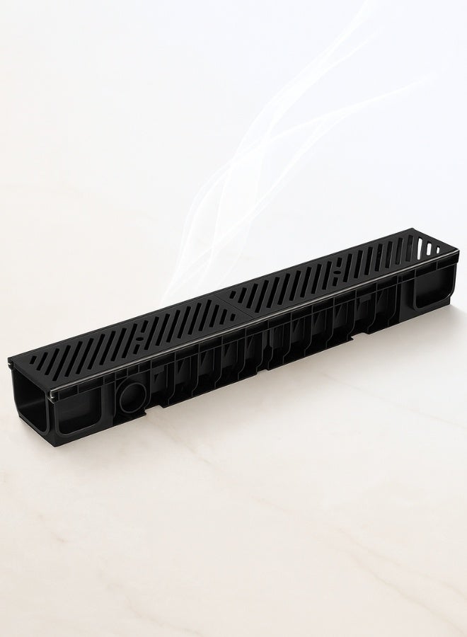 Dakota Floor Channel Grating | Drainage Channel Gratting with Bottom Trunch  for Garage, Water Rain Storm, Under Ground Parking, Under the Villa Gate, Service Center, Animal Farm,Wet Room, Garden, Driveway – 100x15 cm HDPE Plastic C-250 (25 Ton) Ductile Grating, 1Mtr Length, Heavy Duty Ductile Iron Gratting EN-1433. Made in Italy - Image 2