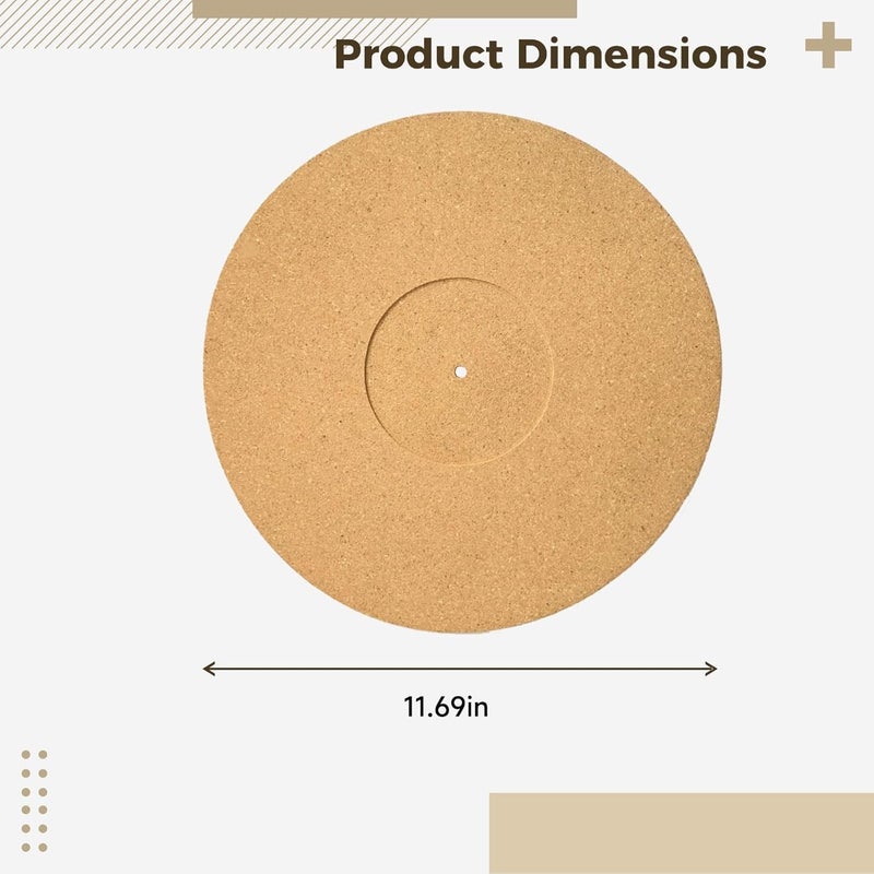 3Mm Cork Slipmat for Turntables, 2-Inch Anti-Static Record Mat, Audiophile Sound Enhancer - Image 5