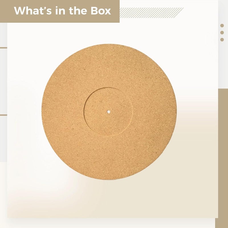 3Mm Cork Slipmat for Turntables, 2-Inch Anti-Static Record Mat, Audiophile Sound Enhancer - Image 3