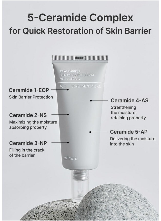 celimax Dual Barrier Skin Wearable Cream | Long Lasting Cream Face Moisturizer With Ceramides, Hyaluronic Acid, Moisturizing, Hydrating, Soothing, Repairing, Day & Night Cream, 50Ml  - Image 4