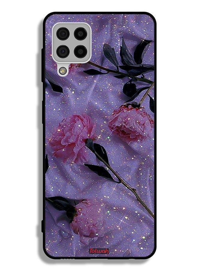 Tolwak Samsung Galaxy A22 4G Protective Case Cover Glitter Roses - Image 1