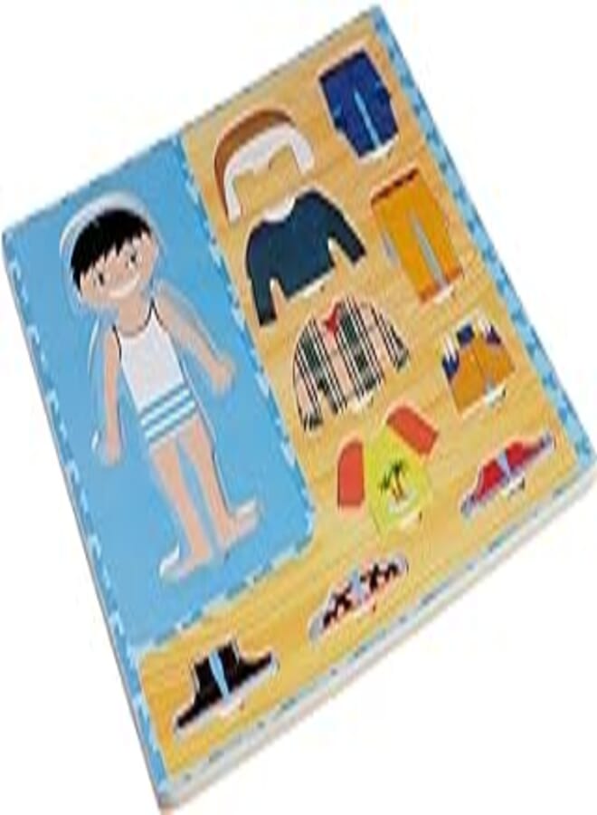 Wooden puzzle toy for kids, 30x40 cm - multi color