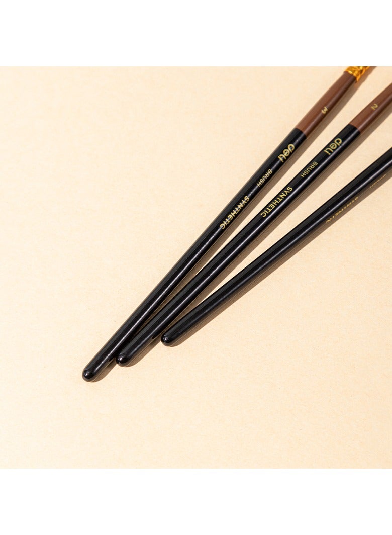 ديليEC404 مجموعة فرشاة شعر سنجاب مدورة – مثالية للطلاء المائي والرسم التخطيطي - Image 5