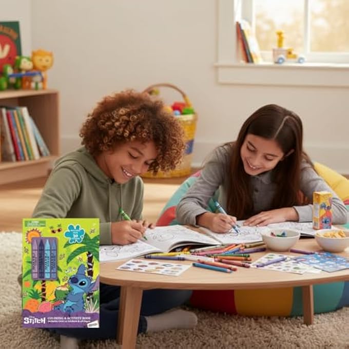 STITCH DISNEY COLORING AND ACTIVITY BOOK WITH CRAYONS FOR KIDS, MULTICOLOR - Image 3