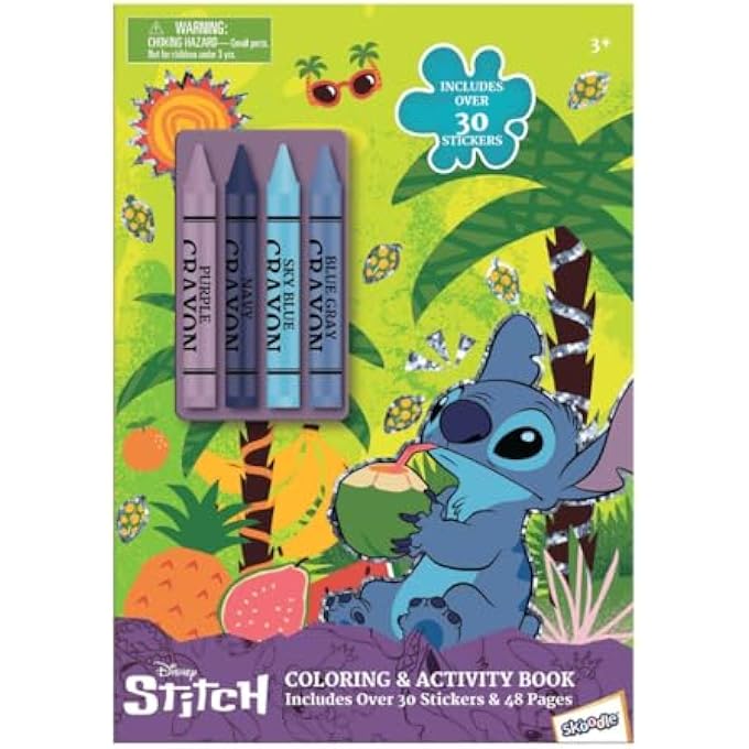 STITCH DISNEY COLORING AND ACTIVITY BOOK WITH CRAYONS FOR KIDS, MULTICOLOR - Image 2