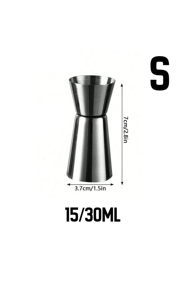 S 1pc Stainless Steel Measuring Cup Cocktail Shaker Peg Measurer Jigger Dual Shot Drink Alcohol Capa