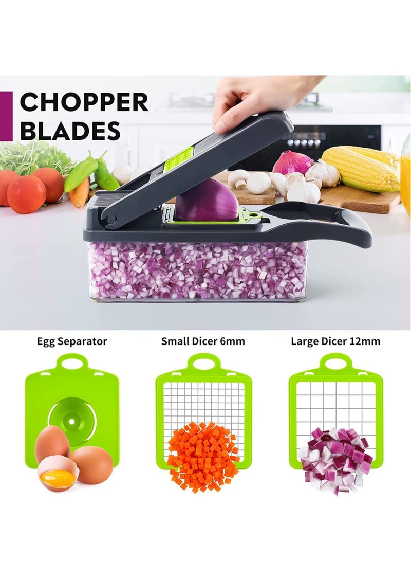 ELTRAZONE Vegetable Chopper, Pro Onion Chopper, Multifunctional 13 in 1 Food Chopper, Kitchen Vegetable Slicer Dicer Cutter, - Image 2