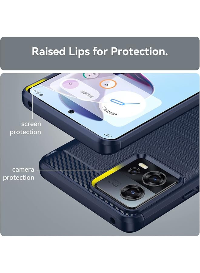 erorex 1+2 Case For Motorola Edge 30 Fusion Tpu+Leather Design Lightweight Durable Impact Resistant Case With 2 Tempered Glass Screen Protector Ultra Thin Motorola Edge 30 Fusion Blue - Image 5