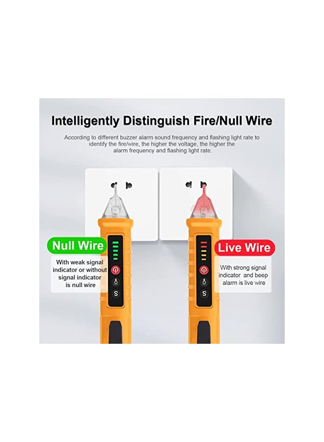 promass 3 Pcs Non-Contact Voltage Meter Tester AC 12-1000V Voltage Detector Buzzer Alarm Electrical Testing Led Flashlight Wire Tester Electrical Tool Battery Powered Tester Pen - Image 2