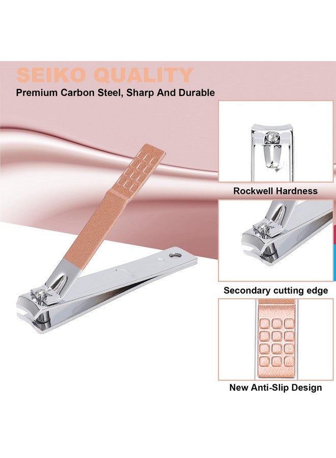 ONEHERE 9 Pcs Nail Clippers Onehere Premium Manicure Set Professional Grooming Gift Kit Pedicure Kit Facial Hand Foot Cuticle Nail Care Tools Fingernail Clippers With Luxurious Portable Travel Case - Image 5