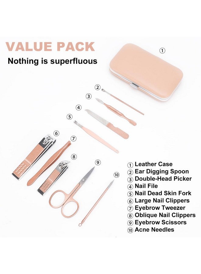 ONEHERE 9 Pcs Nail Clippers Onehere Premium Manicure Set Professional Grooming Gift Kit Pedicure Kit Facial Hand Foot Cuticle Nail Care Tools Fingernail Clippers With Luxurious Portable Travel Case - Image 3