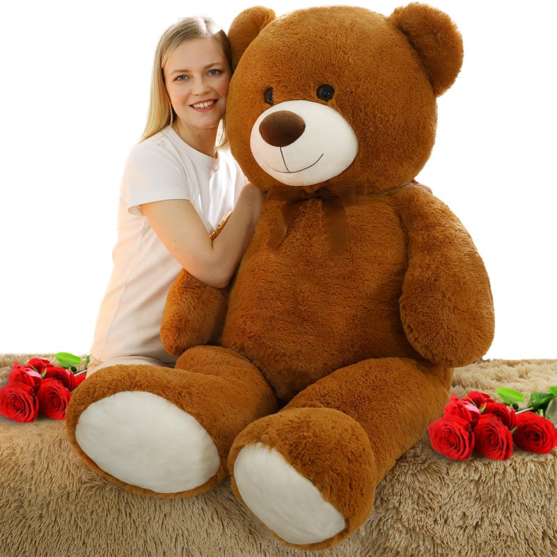 MorisMos Giant Teddy Bear Stuffed Animal 4 Ft51 Big Brown Teddy Bear for Girlfriend Boyfriend Wife Mom Fiance Valentines GiftLarge Stuffed Bear Plush for Christmas Birthday Baby ShowerBrown - Image 2
