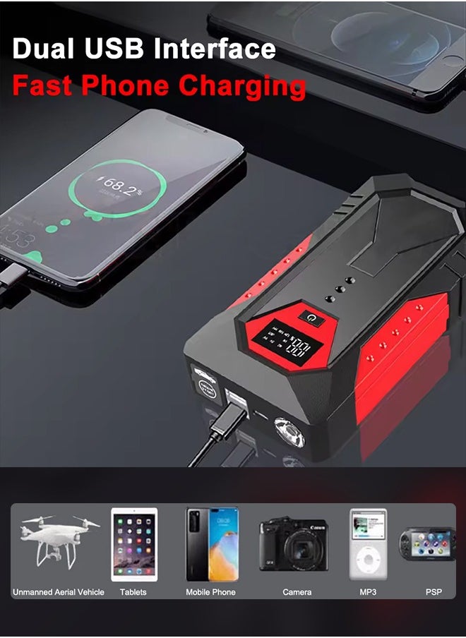 Generic 18000mAh Car Jump Starter Portable Power Bank Car Battery Booster 1200A 12V Car Starting Device for Petrol 6.0L Diesel 4.0L  - Image 4