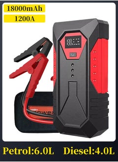 Generic 18000mAh Car Jump Starter Portable Power Bank Car Battery Booster 1200A 12V Car Starting Device for Petrol 6.0L Diesel 4.0L  - Image 1