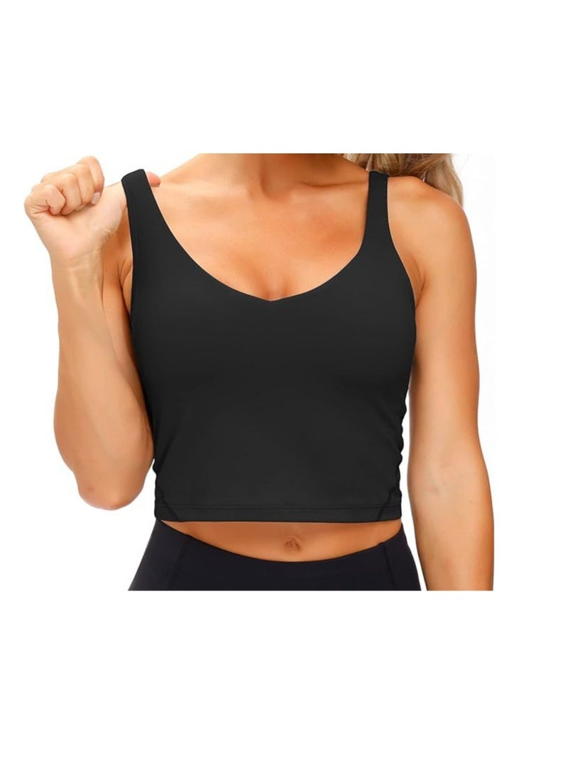 Women's Tank Top Padded Sports Bra Running Workout Yoga Crop Top - Image 2