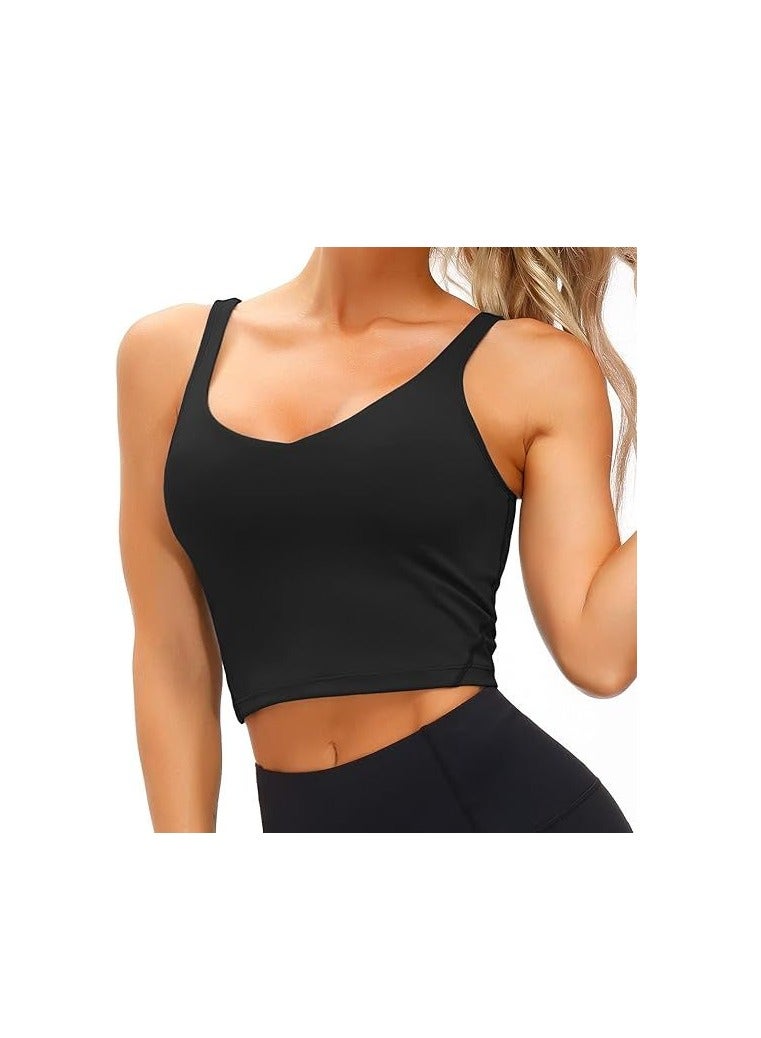 Women's Tank Top Padded Sports Bra Running Workout Yoga Crop Top - Image 4