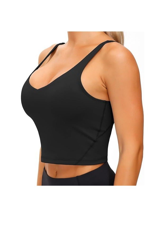 Women's Tank Top Padded Sports Bra Running Workout Yoga Crop Top - Image 5