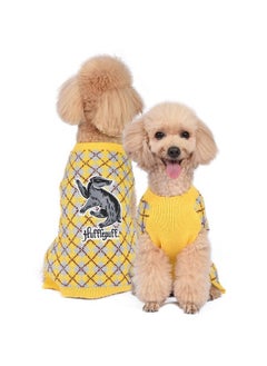 Harry Potter Harry Potter Hufflepuff Pet Sweater - Medium | Costumes for Dogs, Dog Pullover Sweater | Dog Apparel & Accessories for Hogwarts Houses, Hufflepuff, Yellow  - Image 1