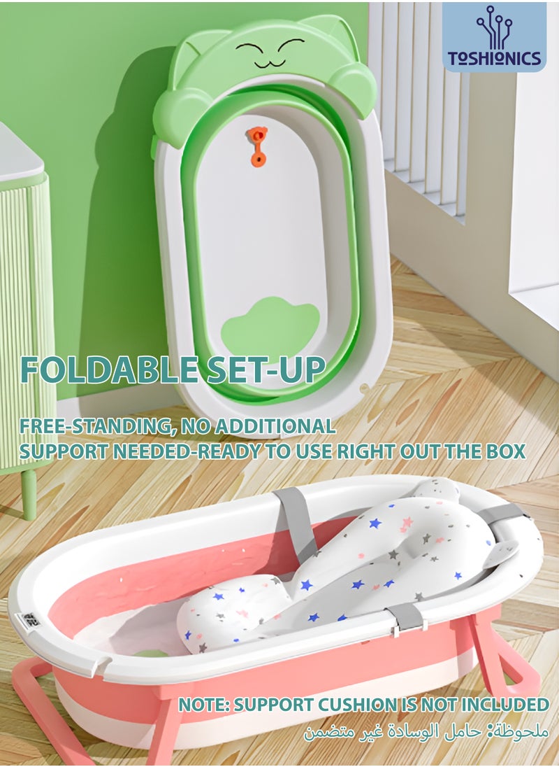Toshionics 50L Thickened Foldable Baby Bath Tub with Non-Slip Base and Integrated Water Plug Free-Standing Collapsible Bath Shower Tub for New Born Infants Babies Small Children Ecofriendly and Non-Toxic, 0-3 Years Old  - Image 5
