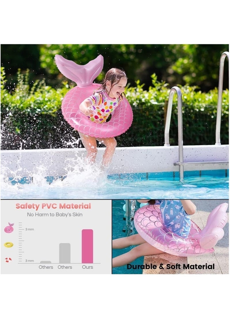 GIFT Baby Swimming Float Inflatable Swim Ring Cute Floaties with Seat and Handle Children Waist Float Ring Fun Water Raft Lounge Party Supplies for Infant Toddler Kids Children Age 0-5 Year Old  - Image 3