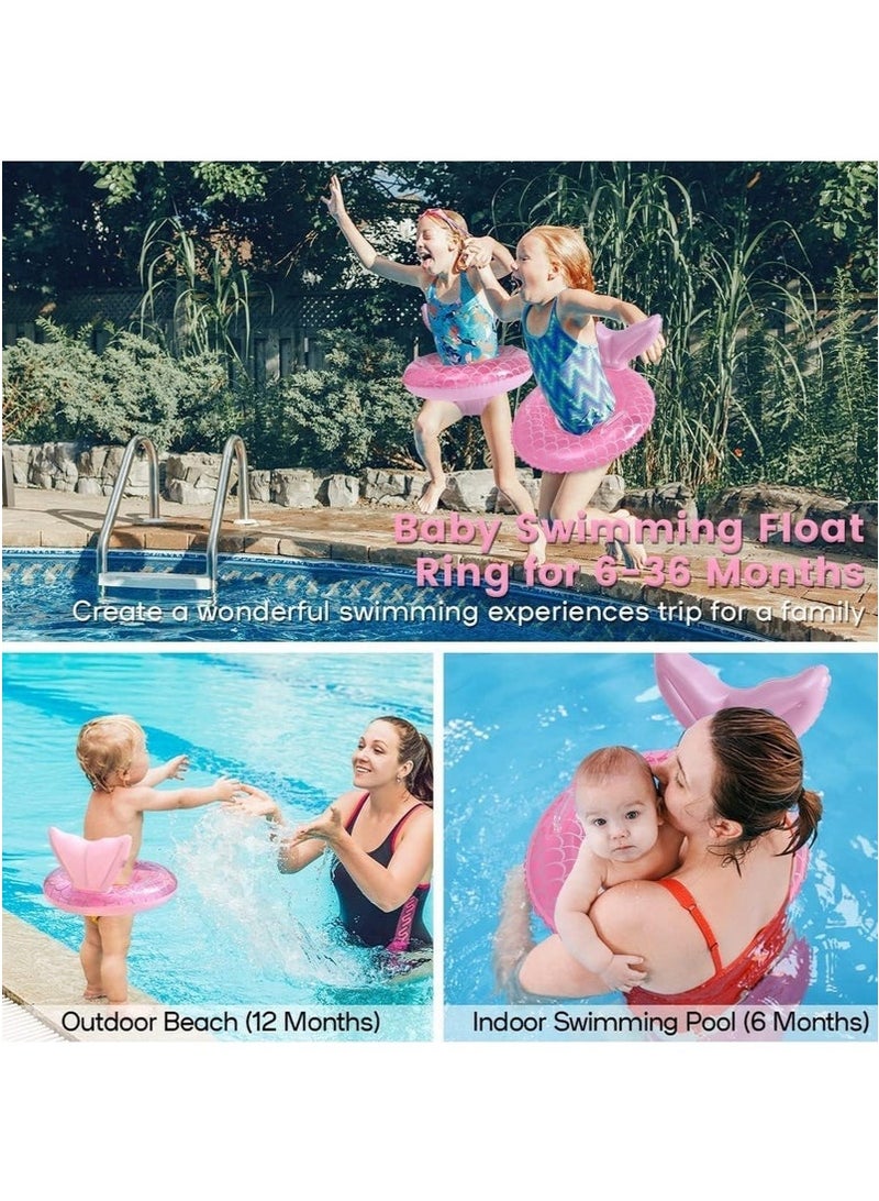 GIFT Baby Swimming Float Inflatable Swim Ring Cute Floaties with Seat and Handle Children Waist Float Ring Fun Water Raft Lounge Party Supplies for Infant Toddler Kids Children Age 0-5 Year Old  - Image 4