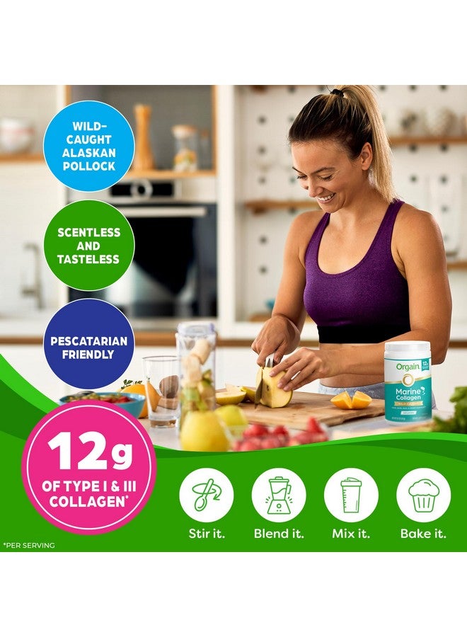Orgain Orgain Wild-Caught Marine Collagen Peptides Powder for Women & Men, Hair, Skin, Nail & Joint Support Supplement, 12g Collagen Per Serving, Pescatarian & Paleo, Non-GMO, Unflavored, Type I & III, 8.5oz  - Image 3