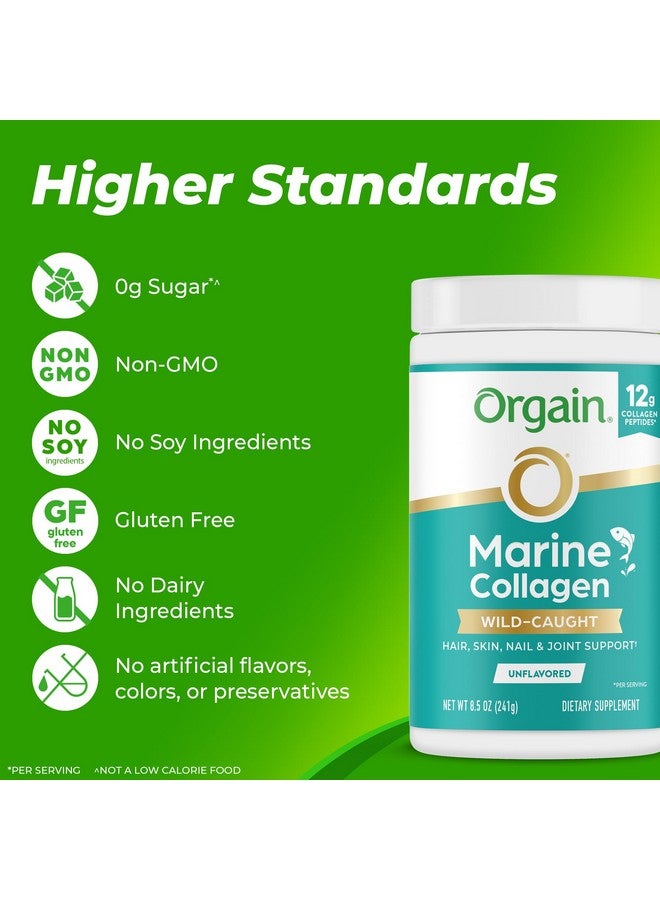 Orgain Orgain Wild-Caught Marine Collagen Peptides Powder for Women & Men, Hair, Skin, Nail & Joint Support Supplement, 12g Collagen Per Serving, Pescatarian & Paleo, Non-GMO, Unflavored, Type I & III, 8.5oz  - Image 4