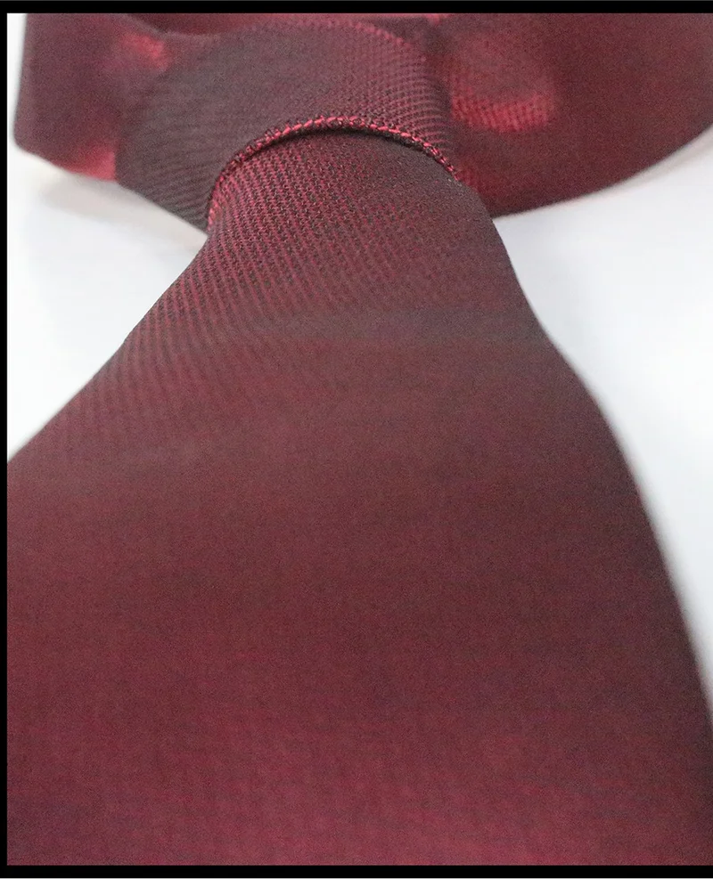 Varetta Men's Claret Red Dobby Eyelet Pattern Narrow Handkerchief Tie