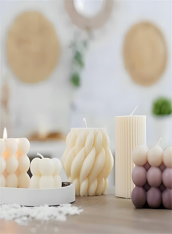 سينران 100 قطعة من القطن شمعة Wicks (10 سم) مع 100 قطعة من ملصقات Wick و 2 ثلاثة ثقب الشمع الأساسية تثبيتات، شمعة Wicks لصنع شمعة الركيزة والشمعة DIY - Image 3