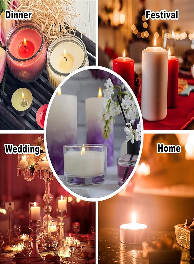 سينران 100 قطعة من القطن شمعة Wicks (10 سم) مع 100 قطعة من ملصقات Wick و 2 ثلاثة ثقب الشمع الأساسية تثبيتات، شمعة Wicks لصنع شمعة الركيزة والشمعة DIY - Image 5