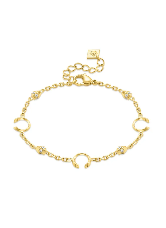 CERRUTI 1881 Alessia Gold Plated with Dazzling 'C' Charms Bracelet for Women